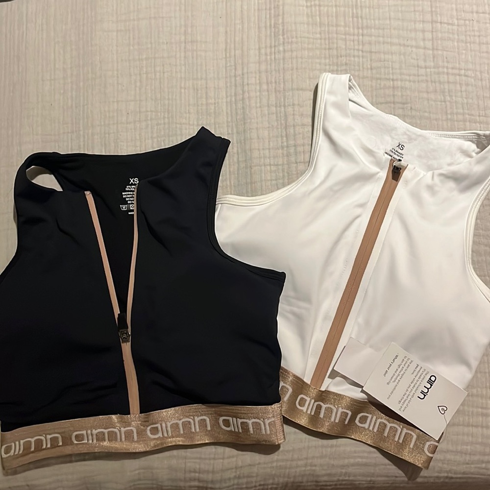 Lot of 2 xs Aim’n zip sports bras. Activewear, workout.